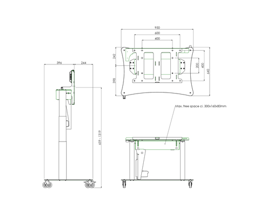 Bild von Vogel's Tip & Touch Trolley max. 65\&quot;