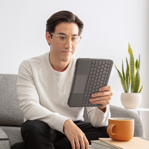 Bild von Logitech Folio Touch QWERTZ Schweiz Smart Connector Grau