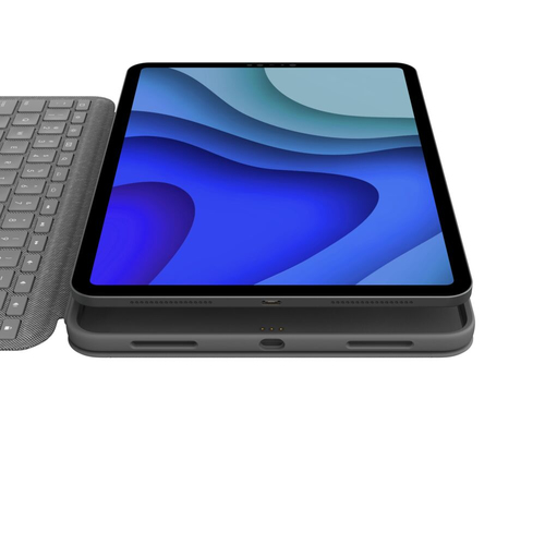 Bild von Logitech Folio Touch QWERTZ Schweiz Smart Connector Grau