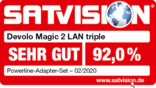 Bild von Devolo Magic 2 LAN triple Starter Kit 2400 Mbit/s Eingebauter Ethernet-Anschluss Weiß 2 Stück(e)