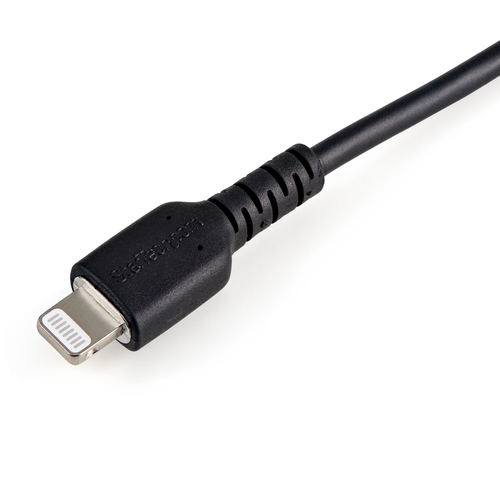 Bild von StarTech.com 15cm strapazierfähiges schwarzes USB-A auf Lightning-Kabel - Hochbelastbare, robuste Aramidfaser - USB Typ-A auf Lightningkabel - Lade-/Synchronisationskabel - Apple MFi-zertifiziert iPad/iPhone 12