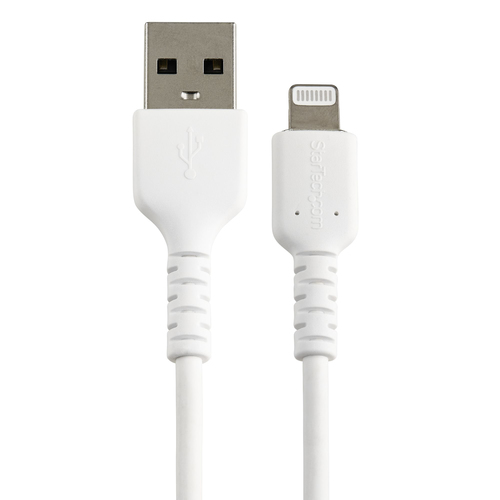 Bild von StarTech.com 15cm strapazierfähiges weißes USB-A auf Lightning-Kabel - Hochbelastbare, robuste Aramidfaser - USB Typ-A auf Lightningkabel - Lade-/Synchronisationskabel - Apple MFi-zertifiziert iPad/iPhone 12