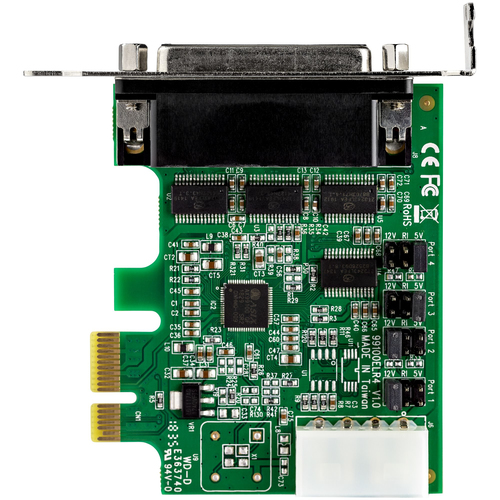 Bild von StarTech.com 4 Port Serielle PCI Express RS232 Adapter Karte - PCIe Serielle Host Controller Karte - PCIe zu Seriell DB9 - 16950 UART - Niedrig Profil Erweiterungskarte - Windows & Linux