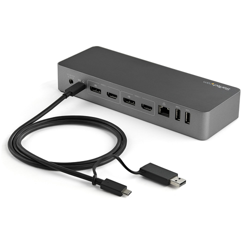 Bild von StarTech.com 1m USB-C Kabel mit USB-A Adapter Dongle - Hybrid 2-in-1 USB-C Kabel mit USB-A - USB-C auf USB-C (10Gbit/s - 100W PD), USB-A auf USB-C (5 Gbit/s) - Ideal für Hybrid-Dockingstation