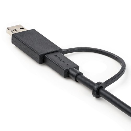 Bild von StarTech.com 1m USB-C Kabel mit USB-A Adapter Dongle - Hybrid 2-in-1 USB-C Kabel mit USB-A - USB-C auf USB-C (10Gbit/s - 100W PD), USB-A auf USB-C (5 Gbit/s) - Ideal für Hybrid-Dockingstation