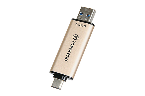 Bild von Transcend JetFlash 930C USB-Stick 512 GB USB Type-A / USB Type-C 3.2 Gen 1 (3.1 Gen 1) Gold