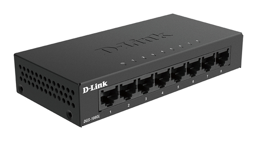 Bild von D-Link DGS-108GL Unmanaged Gigabit Ethernet (10/100/1000) Schwarz