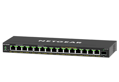 Bild von NETGEAR GS316EP-100PES Netzwerk-Switch Managed Gigabit Ethernet (10/100/1000) Power over Ethernet (PoE) Schwarz