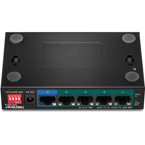 Bild von Trendnet TPE-TG51G Netzwerk-Switch Gigabit Ethernet (10/100/1000) Power over Ethernet (PoE) Schwarz