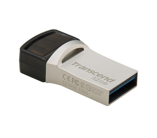 Bild von Transcend JetFlash 890 32GB USB-Stick USB Type-A / USB Type-C 3.2 Gen 1 (3.1 Gen 1) Schwarz, Silber