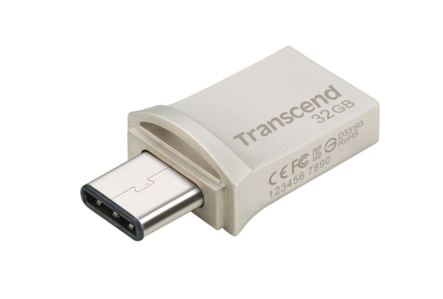 Bild von Transcend JetFlash 890 32GB USB-Stick USB Type-A / USB Type-C 3.2 Gen 1 (3.1 Gen 1) Schwarz, Silber