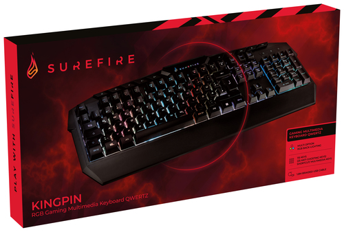 Bild von SureFire KingPin Tastatur Gaming USB QWERTY Deutsch Schwarz