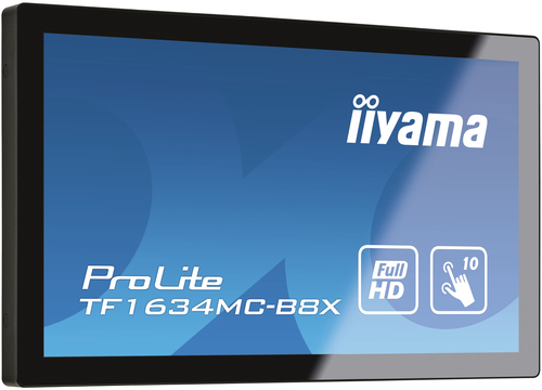 Bild von iiyama ProLite TF1634MC-B8X Computerbildschirm 39,6 cm (15.6 Zoll) 1920 x 1080 Pixel Full HD LED Touchscreen Multi-Nutzer Schwarz