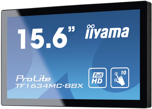 Bild von iiyama ProLite TF1634MC-B8X Computerbildschirm 39,6 cm (15.6 Zoll) 1920 x 1080 Pixel Full HD LED Touchscreen Multi-Nutzer Schwarz