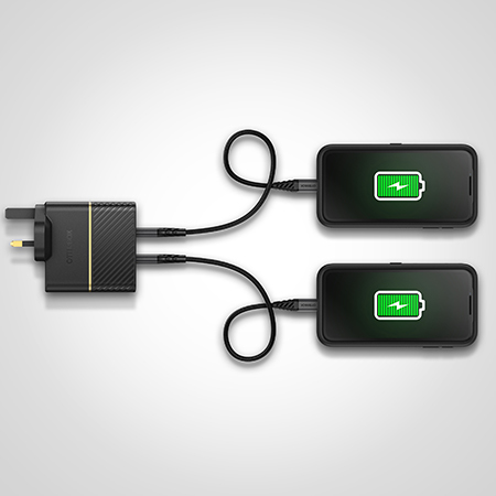 Bild von OtterBox UK Wall Charger 50W - 1X USB-C 30W + 1X USB-C 20W USB-PD, schwarz