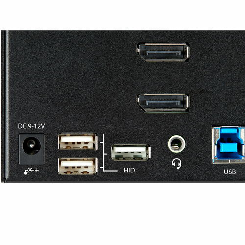 Bild von StarTech.com 2 Port DisplayPort KVM Switch - 4K 60 Hz UHD HDR - DP 1.2 KVM Umschalter mit USB 3.0 Hub mit 2 Anschlüssen (5 Gbit/s) und 4x USB 2.0 HID Anschlüssen, Audio - Hotkey - TAA