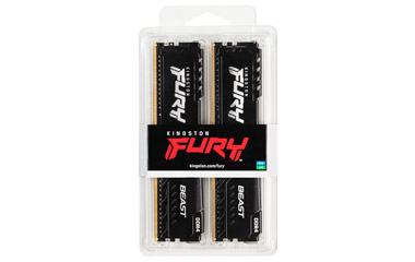 Bild von Kingston Technology FURY 32GB 2666MT/s DDR4 CL16 DIMM (2er-Kit) Beast Black