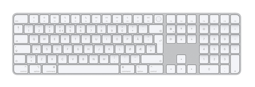 Bild von Apple Magic Tastatur USB + Bluetooth Norwegisch Aluminium, Weiß