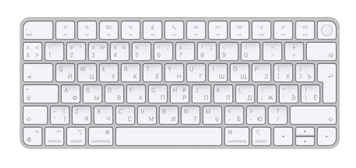 Bild von Apple Magic Tastatur USB + Bluetooth Russisch Aluminium, Weiß