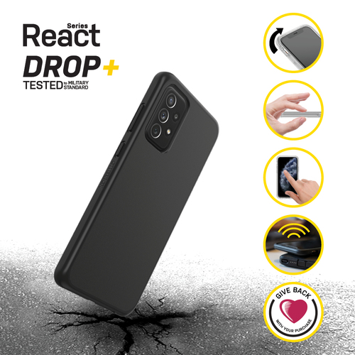 Bild von OtterBox React Series für Samsung Galaxy A72, schwarz - Ohne Einzelhandlesverpackung