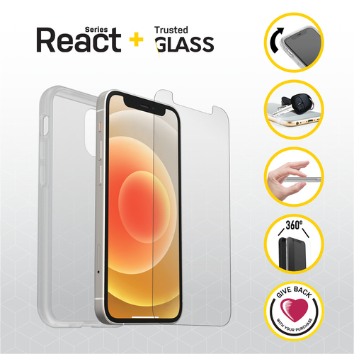 Bild von OtterBox React + Trusted Glass Series für Apple iPhone 12 mini, transparent