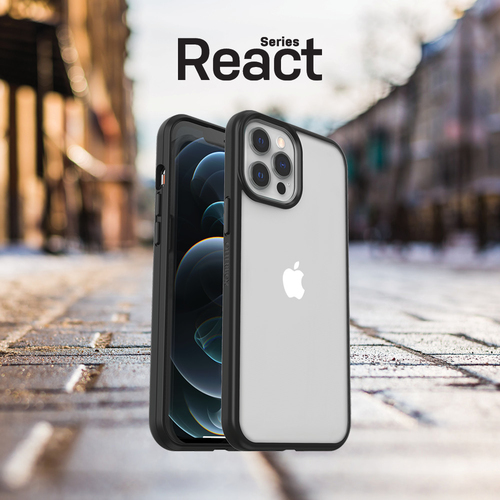 Bild von OtterBox React Series für Apple iPhone 12/iPhone 12 Pro, transparent/schwarz - Ohne Einzelhandlesverpackung