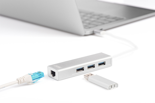 Bild von Digitus USB Type-C™ 3-Port Hub + Gigabit Ethernet