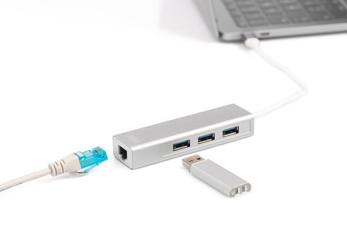 Bild von Digitus USB Type-C™ 3-Port Hub + Gigabit Ethernet