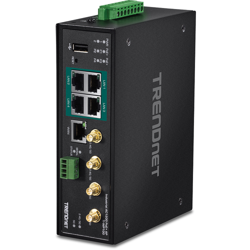 Bild von Trendnet TI-WP100 WLAN-Router Gigabit Ethernet Dual-Band (2,4 GHz/5 GHz) Schwarz