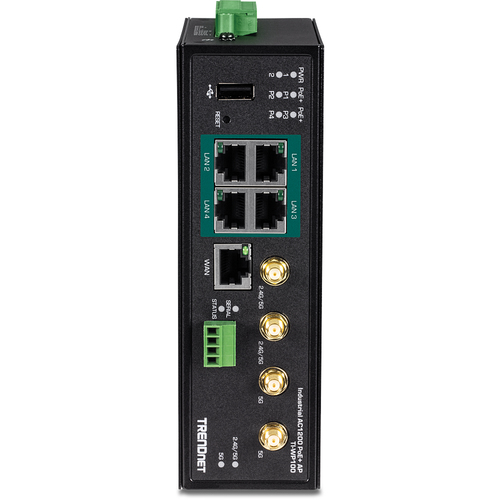 Bild von Trendnet TI-WP100 WLAN-Router Gigabit Ethernet Dual-Band (2,4 GHz/5 GHz) Schwarz