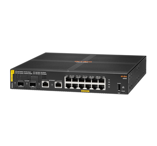 Bild von Aruba 6000 12G Class4 PoE 2G/2SFP 139W Managed L3 Gigabit Ethernet (10/100/1000) Power over Ethernet (PoE) 1U