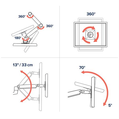 Bild von Ergotron LX Series Desk Mount LCD Arm Flachbildschirm-Tischhalterung 86,4 cm (34&quot;) Tisch/Bank Schwarz