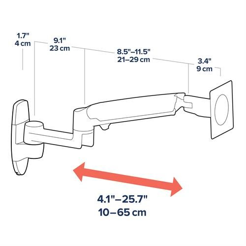 Bild von Ergotron LX Series LX Wall Mount LCD Arm Flachbildschirm-Tischhalterung 86,4 cm (34&quot;) Wand Aluminium