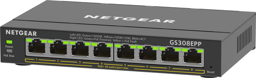 Bild von NETGEAR 8-Port Gigabit Ethernet High-Power PoE+ Plus Switch (GS308EPP) Managed L2/L3 Gigabit Ethernet (10/100/1000) Power over Ethernet (PoE) Schwarz