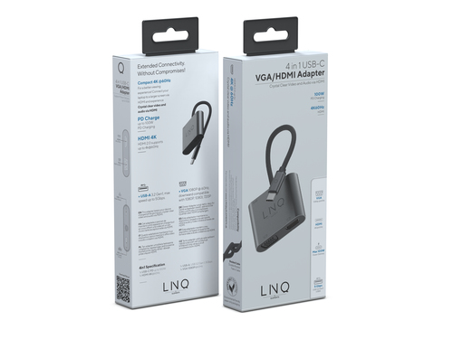Bild von LINQ byELEMENTS LQ48001 - 4in1 4K HDMI Adapter with PD, USB-A and VGA