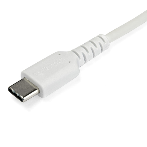 Bild von StarTech.com 1m USB-C Ladekabel - Langlebiges USB 2.0 Typ C zu USB C Datenübertragungs-/Schnellladekabel - TPE Mantel Aramidfaser M/M 60W Weiß - Samsung S10 S20 iPad Pro MS Surface