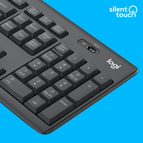 Bild von Logitech MK295 Silent Wireless Combo Tastatur Maus enthalten Büro USB QWERTY US International Graphit