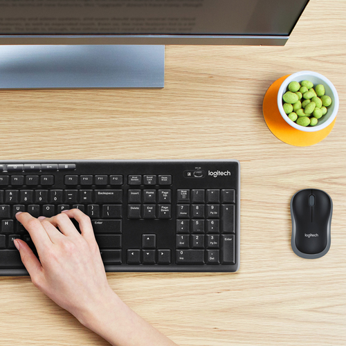 Bild von Logitech Wireless Combo MK270 Tastatur Maus enthalten Haus RF Wireless QWERTY US International Schwarz, Silber