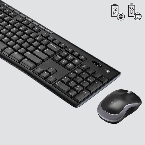 Bild von Logitech Wireless Combo MK270 Tastatur Maus enthalten Haus RF Wireless QWERTY US International Schwarz, Silber