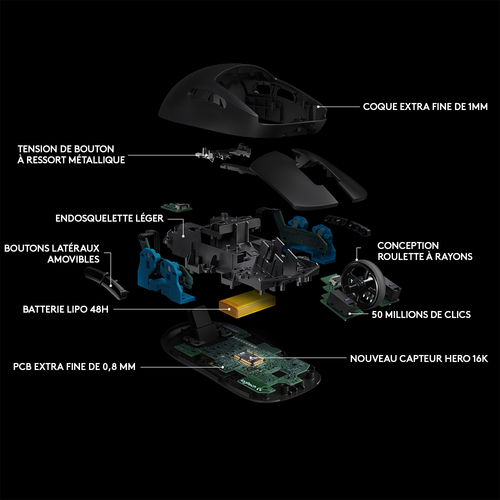 Bild von Logitech G Pro Wireless Maus Gaming Beidhändig RF Wireless Optisch 25600 DPI