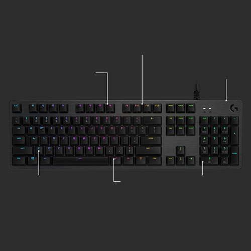 Bild von Logitech G G512 Carbon Tastatur Gaming USB Englisch Karbon