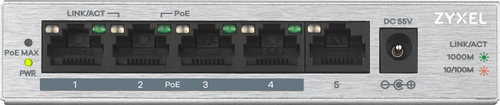 Bild von Zyxel GS1005HP Unmanaged Gigabit Ethernet (10/100/1000) Power over Ethernet (PoE) Silber