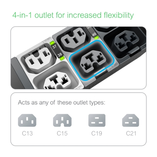 Bild von APC NetShelter Rack PDU Advanced Stromverteilereinheit (PDU) 48 AC-Ausgänge 0U Schwarz