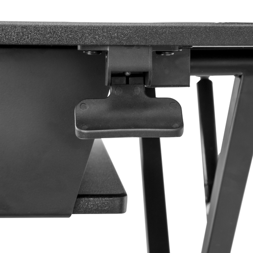 Bild von StarTech.com Sitz-Steh Schreibtischaufsatz mit Tastaturablagefach - Oberfläche 89 x 53 cm - Ergonomischer Höhenverstellbarer Stehpult/Steharbeitsplatz - Platz für 2 Monitore - vormontiert