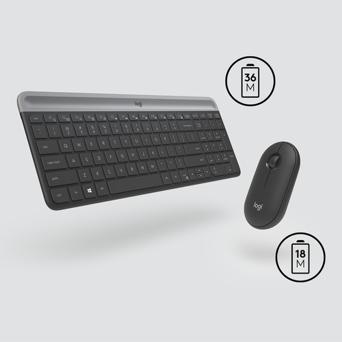 Bild von Logitech MK470 Tastatur Maus enthalten Universal RF Wireless QWERTY US International Graphit