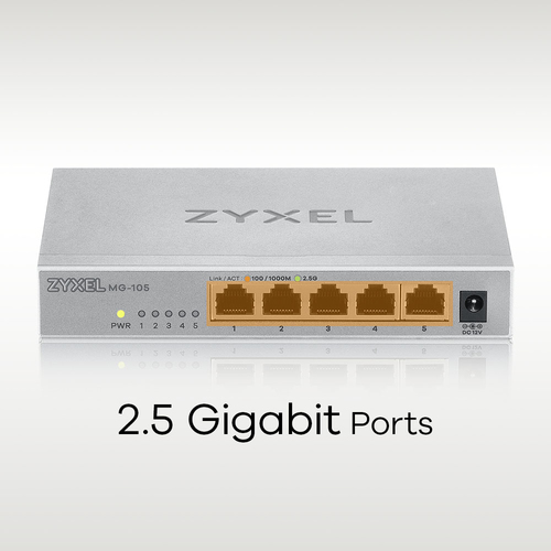 Bild von Zyxel MG-105 Unmanaged 2.5G Ethernet (100/1000/2500) Stahl