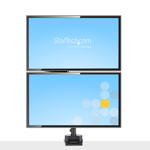 Bild von StarTech.com Dual Monitor Halter für Tischmontage - Flexible Monitorarm für 2x VESA Monitore bis zu 32 Zoll(8kg) - Vertikal Stapelbare Arme - Höhenverstelbar/Schwenkbar - Klemme/Tülle