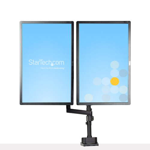 Bild von StarTech.com Dual Monitor Halter für Tischmontage - Flexible Monitorarm für 2x VESA Monitore bis zu 32 Zoll(8kg) - Vertikal Stapelbare Arme - Höhenverstelbar/Schwenkbar - Klemme/Tülle