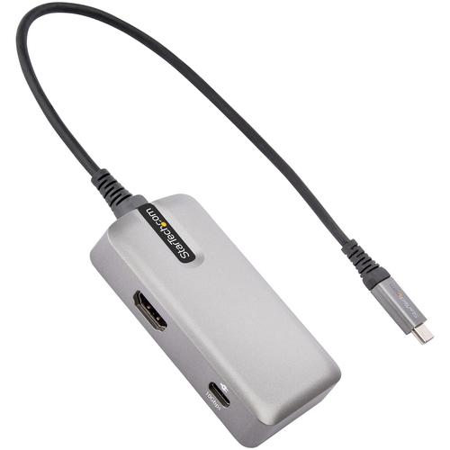 Bild von StarTech.com USB-C Multiport Adapter - USB-C auf 4K 60Hz HDMI 2.0, 100W Power Delivery Pass-through - 3-Port 10Gbit/s USB 3.1 Hub - Reiseadapter USB Typ-C Mini Docking Station - 25cm Kabel - 2x USB-C, 1x USB-A 3.1