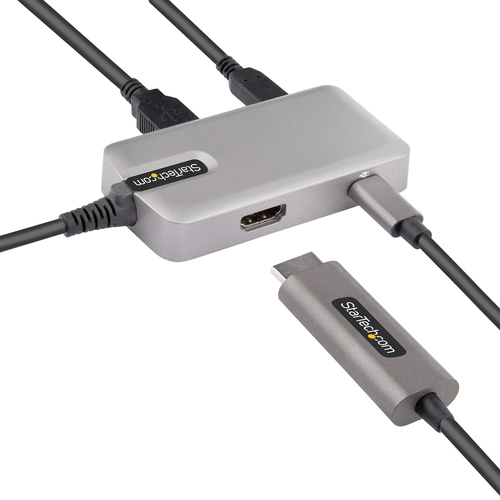 Bild von StarTech.com USB-C Multiport Adapter - USB-C auf 4K 60Hz HDMI 2.0, 100W Power Delivery Pass-through - 3-Port 10Gbit/s USB 3.1 Hub - Reiseadapter USB Typ-C Mini Docking Station - 25cm Kabel - 2x USB-C, 1x USB-A 3.1